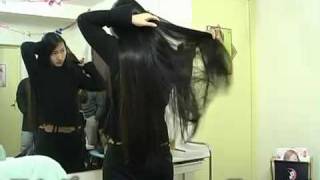 Chinese ladys amazing long silky hair [upl. by Katinka]