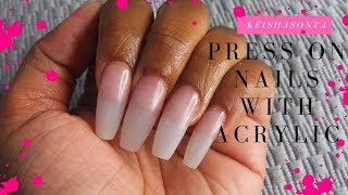 HOW TO PRESS ON NAILS WITH ACRYLIC [upl. by Madelina]