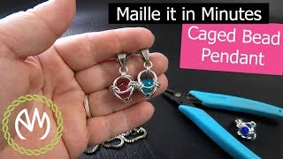 Chain Maille Project Video  Caged Bead Pendant [upl. by Ajnek]