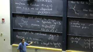 Lec 13 Lagrange multipliers  MIT 1802 Multivariable Calculus Fall 2007 [upl. by Adlesirhc]