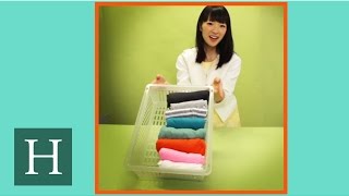 Marie Kondos Trick For Folding TShirts [upl. by Sylera]