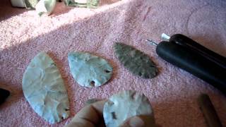 Flint knapping notching tools [upl. by Tenner862]