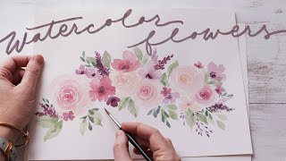 Loose Watercolor Flowers  Practice for Beginners [upl. by Nitsirt497]