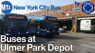 MTA NYCT Bus Buses at Ulmer Park Depot  2015 XD40 Startup amp Ramp  4899 [upl. by Eannyl]