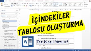 Tez Yazımı 38 Bölüm I İçindekiler Tablosu Oluşturma [upl. by Ynes]