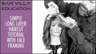 Simple Long Layered Hair Haircut Tutorial with Face Framing [upl. by Tsan]