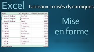 Excel TCD Mise en forme Tabulaire et étiquettes [upl. by Nrehtak]