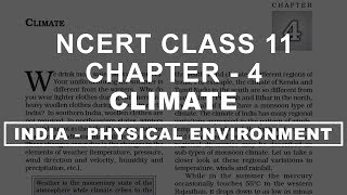 Climate  Chapter 4 Geography NCERT class 11 [upl. by Nesta]