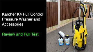 karcher K4 Full Control Pressure Washer and Accessories  Full Test and Review [upl. by Lenni]