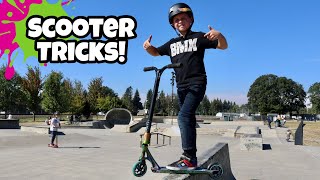 Scooter Skatepark Tricks First Time [upl. by Lai230]