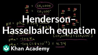 Henderson–Hasselbalch equation  Acids and bases  AP Chemistry  Khan Academy [upl. by Akemrehs518]