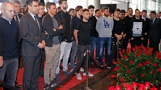 FC Barcelona’s first team visit Johan Cruyff Memorial [upl. by Teleya8]