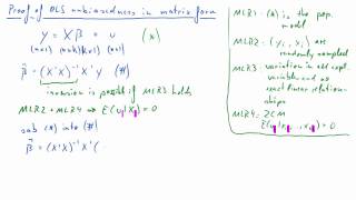 OLS estimator unbiasedness in multiple regression model [upl. by Airehc]