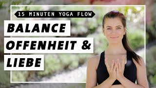 Yoga Flow für Balance Kraft amp Beweglichkeit  15 Min Vinyasa Flow  Mittelstufe [upl. by Vanessa258]