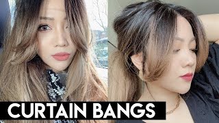 HOW TO STYLE CURTAIN BANGS  SIMPLE STYLING METHOD [upl. by Devi793]