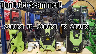 Electric Pressure Washer Testing  Dont Get Scammed Amazon Homdox Mrliance Tagorine Teande Suyncll [upl. by Assille]