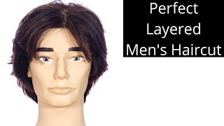 Perfect Layered Mens Haircut Tutorial  TheSalonGuy [upl. by Ayatnwahs99]