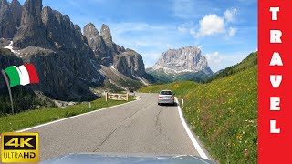 Driving in Italy 6 Gardena Pass amp Sella Pass Corvara  Canazei 4K 60fps [upl. by Chapman]