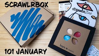 Unboxing SCRAWLRBOX 101 January AND 100 December [upl. by Wilkens]