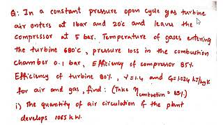 Problem 4 on Gas Turbines Thermal Engineering Thermodynamics [upl. by Imojean]