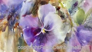 WatercolorAquarela  Demo  Pansy [upl. by Aggappora]