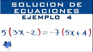 Solucionar ecuaciones lineales  Ejemplo 4 [upl. by Gwenni]