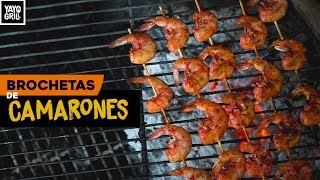 BROCHETA DE CAMARONES ASADAS  YAYO GRILL [upl. by Frechette]