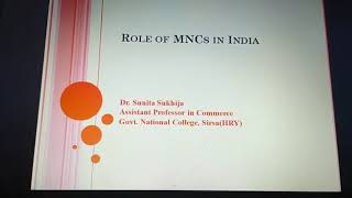 Role of MNCs in India [upl. by Alvie]