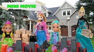 Anna and Elsa Toddlers Move to a New House Being Together Mini Movie Toys In Action Dolls Stories [upl. by Natehc]