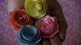 Como hacer Rosas de papel muy facil de hacer [upl. by Pallas]