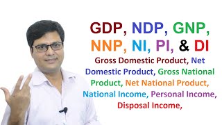 GDP NDP GNP NNP NI PI and DI Hindi [upl. by Manoop]