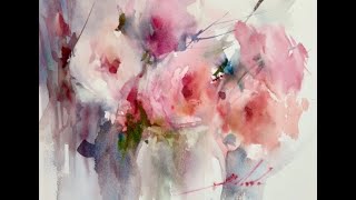 WatercolorAquarela Demo  Roses [upl. by Ahsimek]