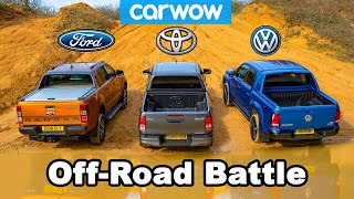 VW Amarok vs Ford Ranger vs Toyota Hilux OFFROAD BATTLE [upl. by Lamoureux]