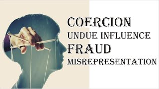 Coercion Undue Influence Fraud Misrepresentation  Indian Contract Act 1872  Law Guru [upl. by Efeek]