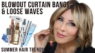 HOW TO STYLE amp BLOW DRY CURTAIN BANGS  LAYERS  Dominique Sachse [upl. by Ziwot903]