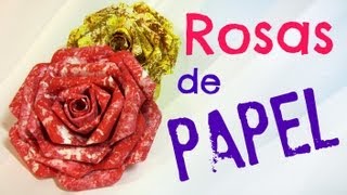 Tutorial Rosas de papel Paper roses [upl. by Reba515]