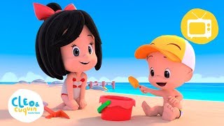 Un Día en la Playa Nuevos episodios y canciones infantiles de Cleo y Cuquín  Familia Telerín [upl. by Dulcine628]