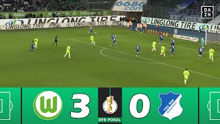 VfL Wolfsburg gegen TSG Hoffenheim 30  DFBPokal 202425  Spielen Höhepunkte [upl. by Eanahs]