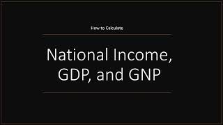 National Income Solving from GDP or GNP [upl. by Nayarb]