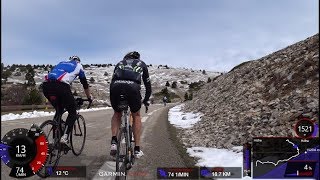 120 Minute High Intensity Uphill Indoor Cycling Bédoin Mont Ventoux Snow Tour de France Full HD [upl. by Krystle]