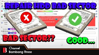 RAHASIA MEMPERBAIKI HDD BAD SECTOR  Part 1  Tutorial  Bambang Three [upl. by Annoda]