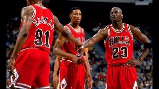 NBA Greatest Trios Jordan Pippen amp Rodman vs Heat 1996 [upl. by Eniliuqcaj]