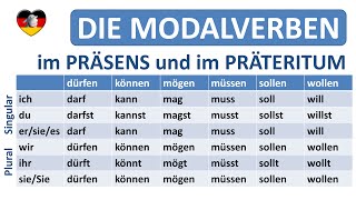 Deutsch lernen die Modalverben  Präsens  PräteritumGerman modal verbs in simple present  past [upl. by Assital811]