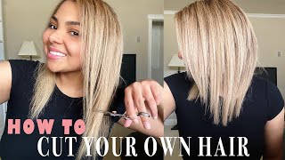 HOW TO CUT YOUR OWN HAIR AT HOME  DIY Layered Haircut Tutorial [upl. by Silda658]