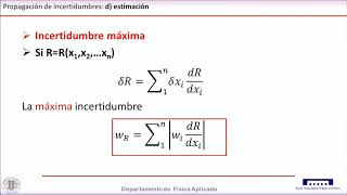 PROPAGACIÓN DE INCERTIDUMBRES   UPV [upl. by Nnayhs]