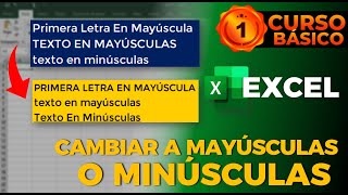 CÓMO CAMBIAR A MAYÚSCULAS O MINÚSCULAS EN EXCEL [upl. by Angelina]