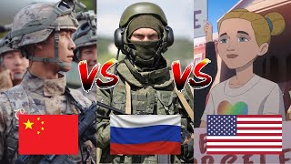 Military Recruitment Ads CHINA vs RUSSIA vs USA shorts [upl. by Tigdirb]