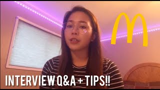 MCDONALDS Interview Questions amp Answers  tips for teens [upl. by Attennod]