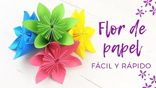 🌸 Cómo hacer una flor de papel fácil y rápido [upl. by Etteluap]