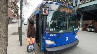 MTA B64 bus 7533 full ride from Coney Island to 25 Av amp Harway Av [upl. by Cj]